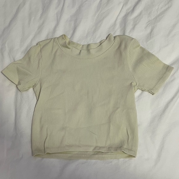 Zara Ribbed Crop Top - Cream - Picture 1 of 1